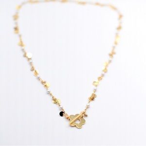 Figment 18k Gold Filled Pearly Chain Necklace 18”